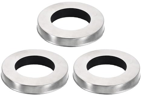sourcing map 3Pcs Faucet Base Rings, 2.13x1.26(OD x ID) Stainless Steel Wire Drawing Washer Fasteners Tap Hole Cover for Bathroom Kitchen Faucets, Silver