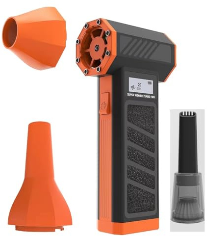 Uxsjakjsd 130000RPM Mini Fan High Power Turbofan Violent Jet Fan Cordless Air Blower Brushless 4 Gear Wind Speed 3 Gear Speed Dust Blower Cleaning Tool Vacuum