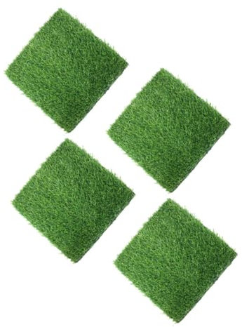 JOINPAYA 4 Pezzi di Prato Artificiale Verde Sintetica per Esterni Prato Sintetico Tappeto di Verde Artificiale Cane Artificiale Finta per Esterni Tappeto di
