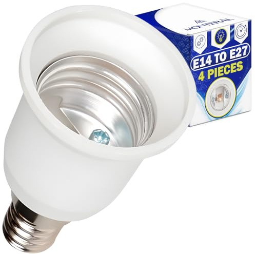 4 Pezzi Adattatore Lampadina E14 E27 per Sostituzione della Lampadina 220/240V 50-60Hz 50W - Garanzia di 10 Anni – MONTERAL