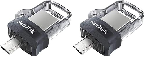 SanDisk Ultra 64 Go Dual Drive m3.0 Clé Double connectique pour appareils Mobiles jusqu'à 130 Mo/s (Lot de 2)
