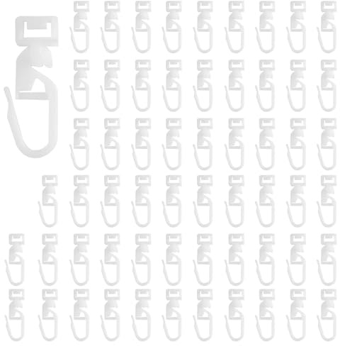 60 Gardinenhaken für Schienen,Vorhang Haken für Schienen, 5,8-7mm
