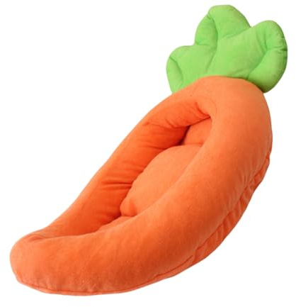 Oxxggkao Pet Bed with Detachable Cushion Soft Handle Beautiful Carrot Cartoon Bed Dog Sofa Detachable Cushion Nest Carrot Pet Bed