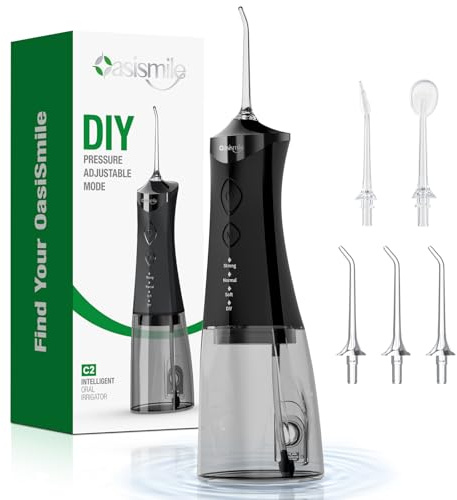 OasiSmile Irrigador Dental, 350 ML Irrigador Bucal con Autoajuste DIY