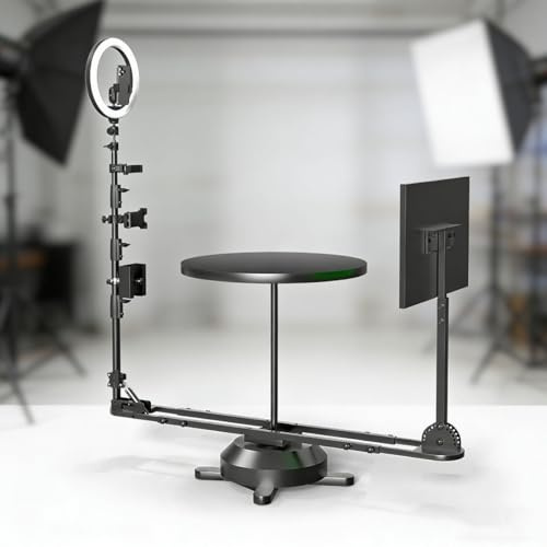 360 Video Photography Turntable, Panoramic Surround Platform, Rotating Camera Slider for Commercial Video and Food Photography