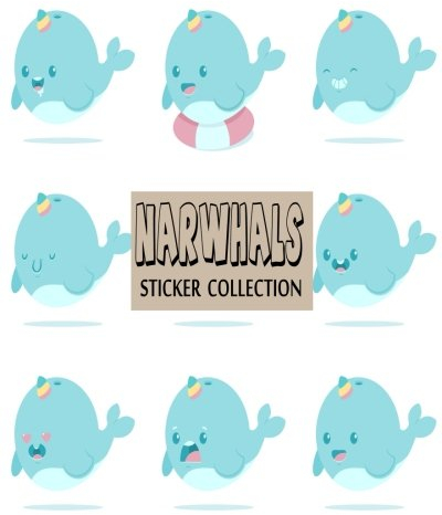 Narwhals Sticker Collection: Blank Sticker Book