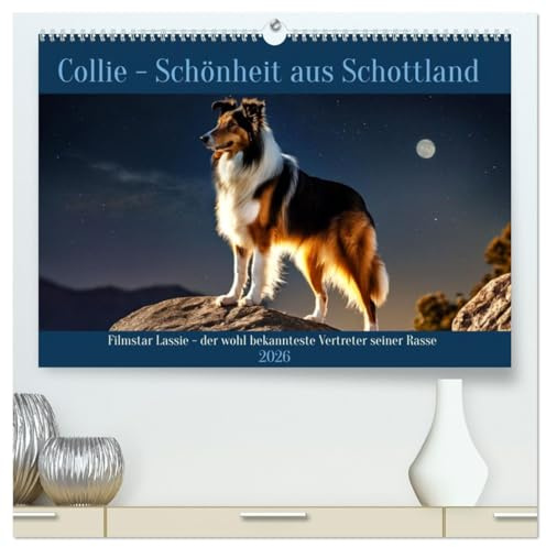 Traumhund Collie (hochwertiger Premium Wandkalender 2026 DIN A2 quer), Kunstdruck in Hochglanz: Filmstar Lassie - der wohl bekannteste Vertreter seiner Rasse (CALVENDO Tiere)