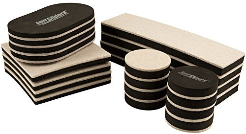 Super Sliders 4712595Z Wiederverwendbare Filz-Möbelgleiter All-in-One Kit für Harte Bodenoberflächen PC, mehrere Formen, beige, 20 Pieces