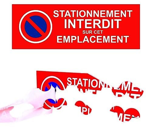 Autocollant Interdiction de Stationner – Lot de 30 Stickers Destructibles 15x5 cm – À Usage Unique pour Pare-brise – Autocollants Dissuasion Stationnement Sauvage – Format Rectangulaire
