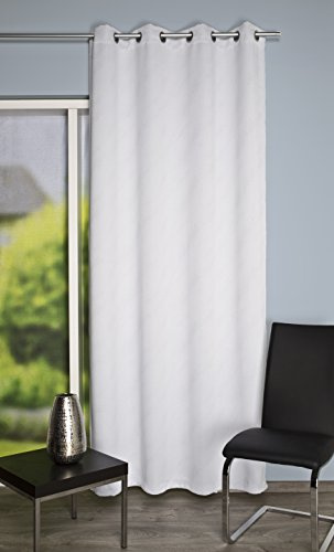 Home fashion Ösenschal Verdunklungsschal Glitzerdruck, Polyester, Weiß, 245 x 140 cm, 1 Einheiten