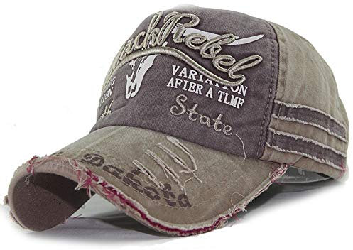 Unisexe Casquette de Baseball Vintage Jeans Chapeau de Golf Soleil Plage Coton Réglable Casquette Visière Anti-UV Protection Solaire Cap Hip-hop Mode Snapback Sport Broderie Lettres pour Homme Femme