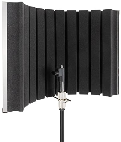 Pronomic MP-90 Micscreen - Portabler Mikrofonabsorber & Diffusor - Akustikschirm ideal für Podcast, Studio, Sprachaufnahme & Streaming - Kompatibel mit 5/8 Mikrofonstativen