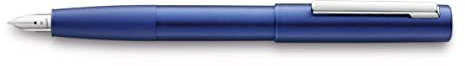 Lamy aion Füllhalter 077 Moderner Füller in der Farbe Dunkelblau aus einem nahtlos aus Aluminium tiefgezogenen Gehäuseteil Rotationsgebürstete Oberfläche Federstärke M Feder M