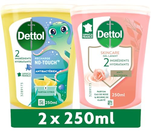 Pack No Touch Recharges Savon Liquide - Eau de Rose & Beurre de Karité + Citron - 2x250ml