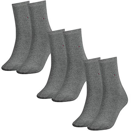 Tommy Hilfiger Damen Socken, Classic, Strümpfe, 6er Pack (Hellgrau, 35-38 (6 Paar))