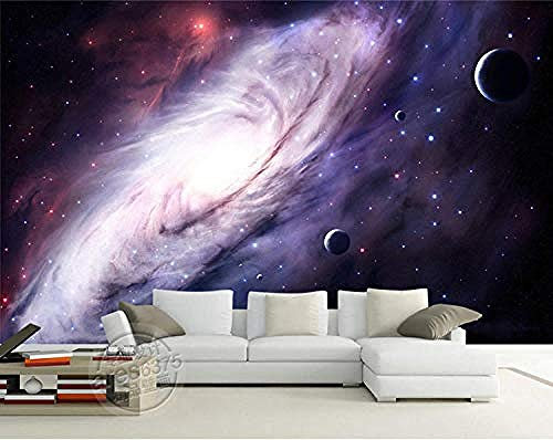 ZZXIAO 3D Purple Galaxy Wallpaper für Schlafzimmer Charmantes Wandbild Seidenmalerei Wandkunst Decke Kinder wandpapier fototapete 3d effekt tapete Wohnzimmer Schlafzimmer Hintergrundbild-400cm×280cm