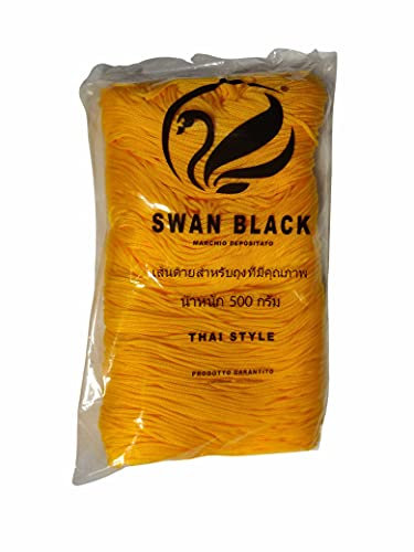 Tre Sfere il Cordoncino Swan Black Thai Giallo per confezionare Borse Artigianali e Pochette Fai da Te all' Uncinetto o con Ferri da Maglia per Realizzare i Tuoi lavori Hand Made