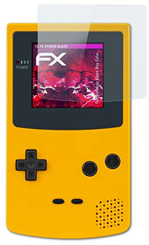 atFoliX Glasfolie kompatibel mit Nintendo Game Boy Color Panzerfolie, 9H Hybrid-Glass FX Schutzpanzer Folie