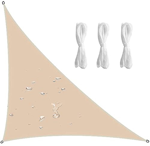 QIAOH Sonnensegel Wasserdicht Dreieck 4x4x5.7m, Sonnenschutz Segel Dreieckig, 90% UV-Schutz, Sonnenschutz Wasserabweisend Für Garten Und Balkon