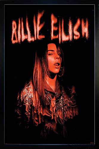 Close Up Billie Eilish Poster Sparks (66x96,5 cm) gerahmt in: Rahmen schwarz
