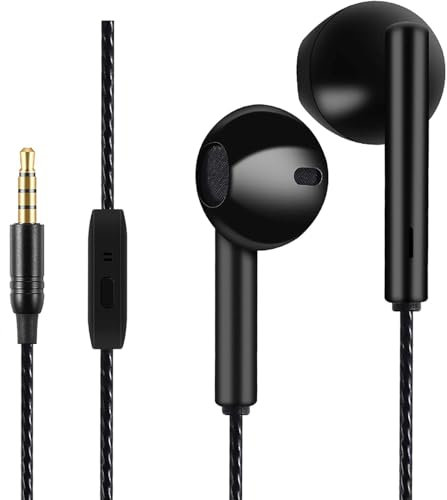 GAMURRY Earphones,Wired In-Ear Headphones 3.5mm Jack Noise Isolating Headset With Microphone, Wired Earbuds for iPhone HuaWei Samsung Android Tablets Laptops