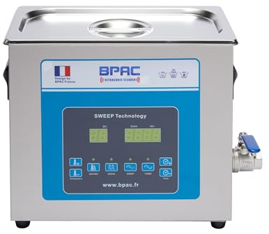 BPAC Nettoyeur Ultrasons Pro avec Cuve 6 Litres - Turbo + Sweep + Degas - Nettoyeur Ultrason Bijoux Puissance 180 W - Appareil Ultrasons Professionnel - Marque Française