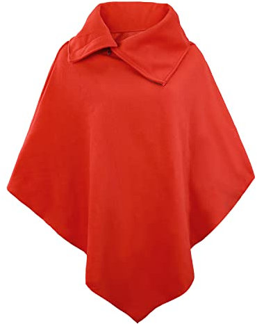 Poncho Damen Winter Herbst Elegant Klassisch Einfarbig Stretch Cape Ärmellos Charmant Locker Unregelmäßig Schal Young Fashion Top(Rot)