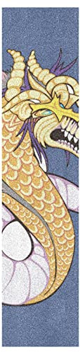 KAAVIYO Japan Blauer Gelber Drache Skateboard Griptape rutschfest Selbstklebend Longboard Griptapes Aufkleber Griffband 9x33in,44x10in(1pcs)