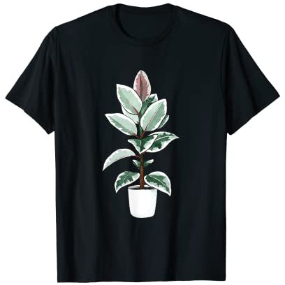 Ficus Elastica Variegata Fig Rubber Tree Bush Indian House T-Shirt