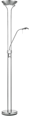 Home Sweet Home Classique Lampadaire | 50/50/180cm | Satin mat | Lampadaire | dimmable avec lampe de lecture flexible| Source lumineuse R7s+G9 | adapté pour le salon