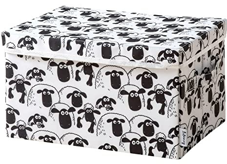 LIFENEY meets Shaun das Schaf Aufbewahrungsbox mit Deckel für Kinder – Box mit dem kultigen Schaf zum Verstauen von Spielzeug – 37 x 25 x 21 cm passend für jedes Kinderzimmer