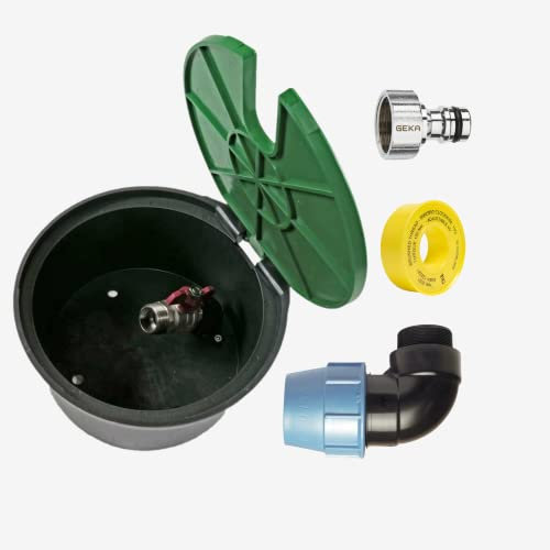 MHB-Set: Rain-Bird VBA Ventilkasten mit 3/4 Kugelhahn inkl. Fitting 90° 3/4 AG x 25 mm und Gewindedichtband