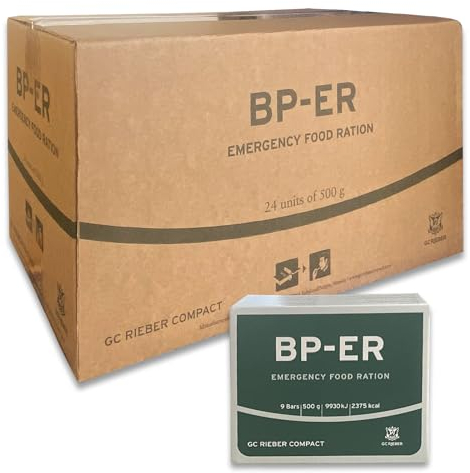 BP-ER Energieriegel Outdoor Bar Notfallnahrung - 24-Tages Vorrat für 1 Erwachsenen - Lang haltbare, kompakte und nährstoffreiche Überlebensnahrung für Krisensituationen