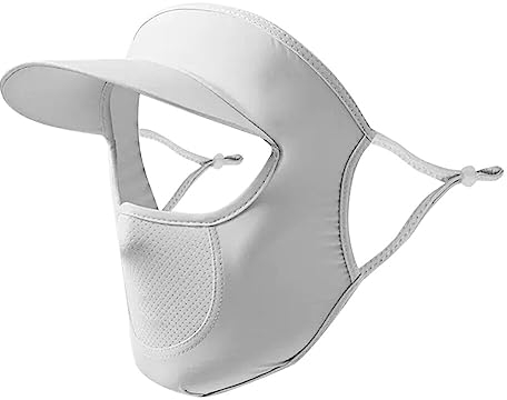 Surakey Sonnenmaske, UV-Schutz-Gesichtsmaske mit Breiter Krempe, Verstellbare Sonnenschutz-Sport-Gesichtsabdeckung, Wiederverwendbar, Dreidimensionaler Sonnenschutz-Gesichtsschleier