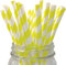 LMS Paper Straws 25pcs, Biodegradable Recyclable Drinking Straws for Wedding | Birthday Party Straws for Cocktail, Holiday, Coffee, Soda, Baby Shower Suppliers (White Yellow Stripes)