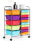 GOPLUS Rollwagen mit 15 stapelbaren Schubladen, Schubladenwagen Farbewahl, Beistellwagen Haushaltswagen Rollcontainer Badrollwagen Badtrolley Badregal (Bunt 1)
