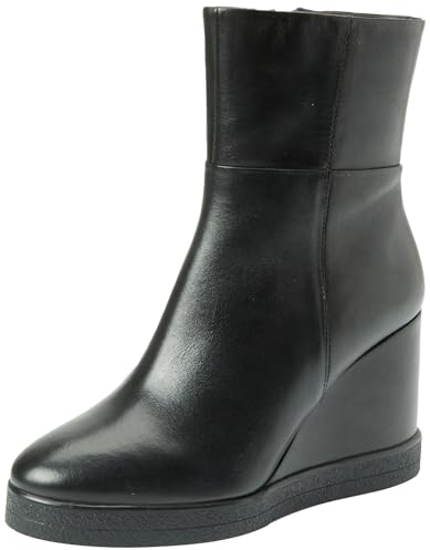 Geox D Elidea Wedge B, Stivale alla Caviglia Donna, Nero, 34.5 EU