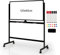 COSTWAY Mobiles Whiteboard, 120 x 60 cm, doppelseitiges magnetisches Whiteboard mit Ständer & Rollen, trocken abwischbar, verstellbare Weißtafel inkl. Zubehör für Zuhause, Büro und Schule, Schwarz