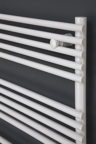 Ximax Badheizkörper Weiß RAL 9003 - in gerader Ausführung mit aufgesetzten Rundrohren und Standardanschluss/ein Designheizkörper mit dem gewissen Etwas (1238 mm x 580 mm)