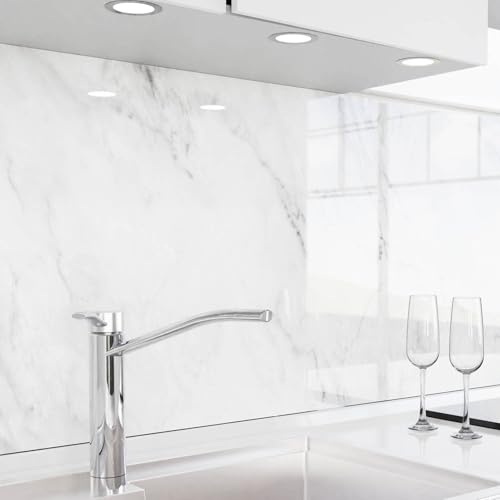 danario Küchenrückwand selbstklebend, Glasoptik 0,8 mm - Spritzschutz Küche | Die smarte Alternative zu Glas. Nur bei uns: Ablösbar & mieterfreundlich. Überbrückt Fliesen