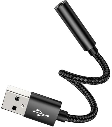 zoyuzan USB Adapter 3.5mm Audio Jack Converter Cable for Headphone PC Car Microphone External Headset DAC TRS Port Stereo Cord Dongle Interface Speaker Computer Plug Digital Laptop Splitter