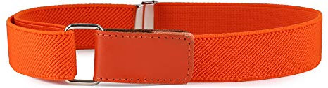 Ladeheid Kinder Gürtel Ohne Schnalle Elastischer Kindergürtel für Jungen und Mädchen 0-15 Jahre 32-90 cm P15 (Orange, 8-15 Jahre)