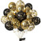 Yiran 13. Geburtstag Deko Set - 15 Stück Luftballons für Junge Mädchen, Schwarz Gold Happy Birthday Ballons, Konfetti Luftballons für Party