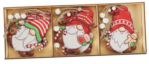 FUNOMOCYA Ornamenti Natalizio 9 Pezzi Gnomi in Legno Appesi Decorazioni Albero Di Natale Addobbi Natalizi Pendenti Addobbi Natalizi Per Albero