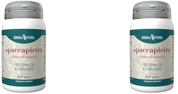 ERBA VITA Integratore Alimentare di Spaccapietra, 60 Capsule, per la funzionalità delle vie urinarie, 60 unità, 1 (Confezione da 2)