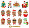 FINEVERNEK 14 Pezzi Ornamenti Natalizi di Pan di Zenzero,Decorazione Ornamento Pan Zenzero Natale Appeso,Decorazioni Albero di Natale con Spago,Decorazione Natalizia in Gomma,Addobbi Natalizi