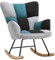 GGK Möbel Schaukelstuhl Stillstuhl, Bequemer Stillsessel mit hoher Rückenlehne, Relaxsessel & Wippstuhl für Wohnzimmer, Babyzimmer, Schlafzimmer & Balkon, Modern & ergonomisch (Schwarz, Grau, Blau)