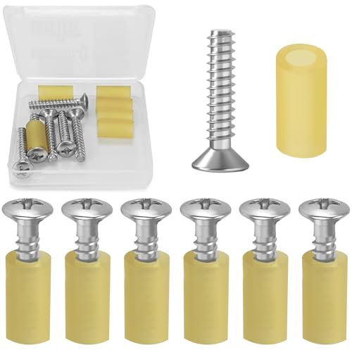 Lot de 6 tubes et vis de micro pour guitare électrique - 3,5 x 22 mm - Vis de fixation pour micro simple coil - Tuyau de montage pour guitare électrique