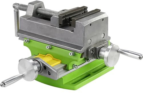 KVLHCSVA Allsome BG-6368 3-Zoll-Kreuzschiebeschraubstock mit zusammengesetztem Schlitten für Fräse und Bohrmaschine, Kreuzschieber-Bohrmaschinenschraubstock in Grün