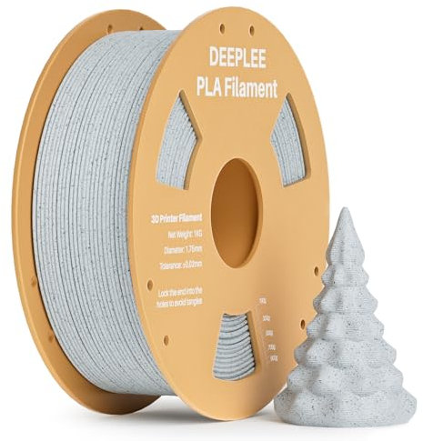 DEEPLEE PLA Filament 1.75mm, 3D Drucker Filament 1kg (2,2lbs), Maßgenauigkeit +/- 0,02 mm, Filament 3D-Druckmaterialien für FDM 3D Drucker, Marmor